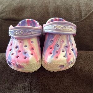 CROCS KIDS Pink and Purple Sandals with Adjustable Straps
